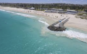 city beach aerial view